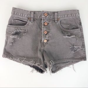 ABERCROMBIE grey high-rise jean short